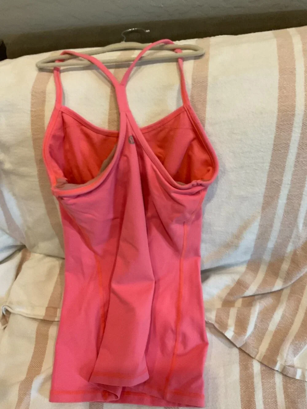 lululemon Power Y Tank Top | Coral Pink | Size 6 | Built-In Shelf Bra | Y-Back